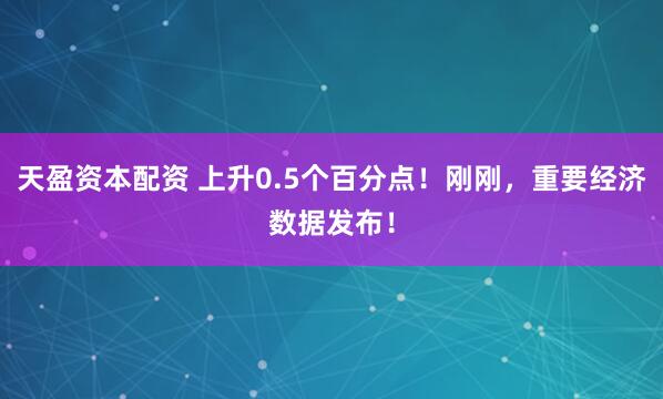 天盈资本配资 上升0.5个百分点！刚刚，重要经济数据发布！